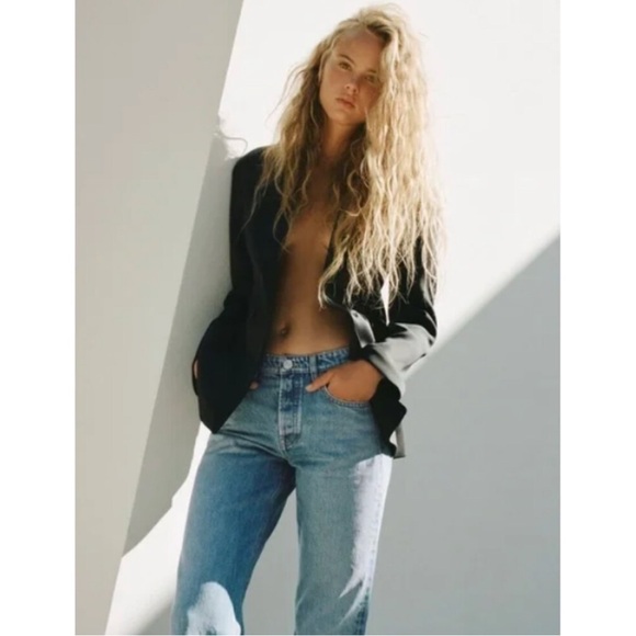 Zara Thick Fitted Black Blazer - Picture 3 of 5